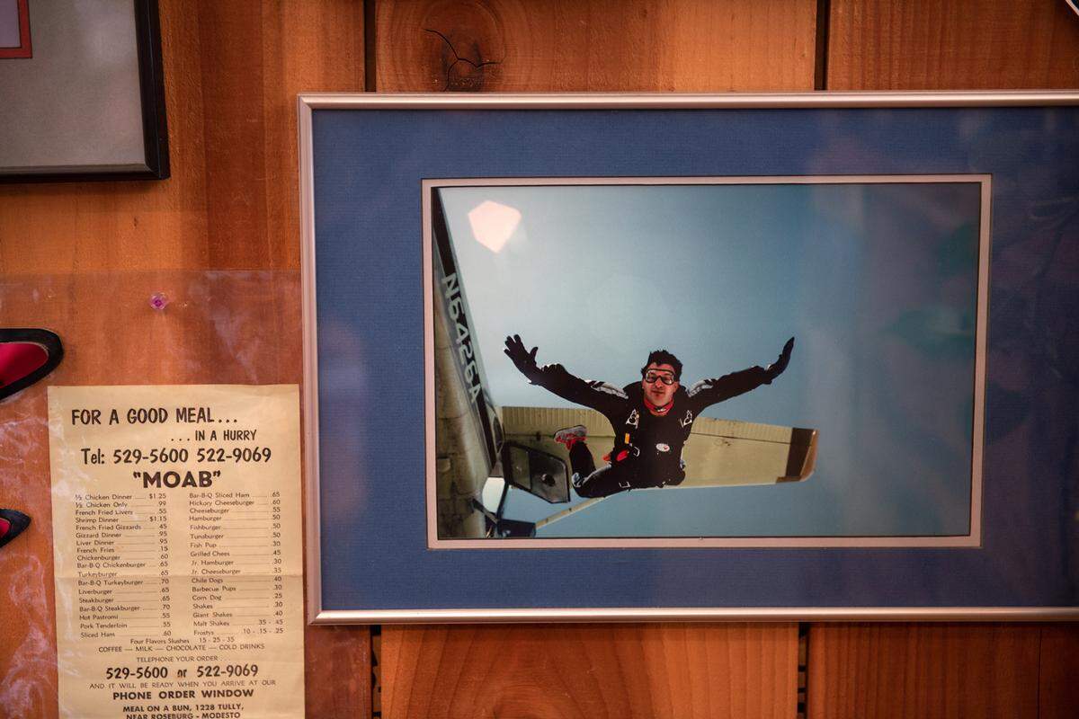 Eddie Gibson made thousands of skydiving jumps locally and also performed in airshows around the county. Gibson has sold his burger joint Fast Eddie’s Meal-On-A-Bun on Tully Road to Robert Wilson.