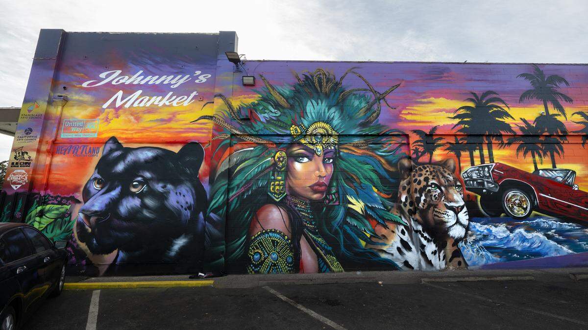 This mural by Jose “Hocus” Manriquez is on the east wall of Johnny’s Market on H Street in Modesto, Calif. Students from diverse backgrounds will have a chance to see themselves reflected in the ethnic studies curriculum being crafted by Modesto City Schools.