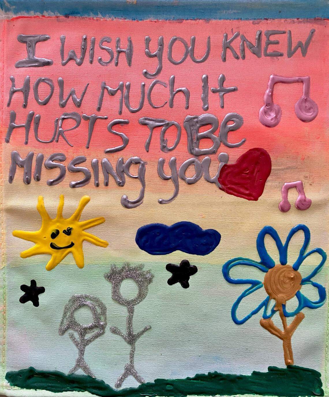 Art from a child in COVID-19 grief group at Jessica’s House in Turlock, California, in December.