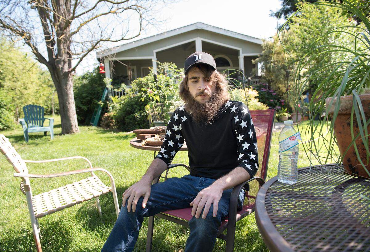 Veteran Eli Price has been dealing with PTSD since leaving the Army. Photographed at his home in Modesto Calif., Thursday, June 7, 2018. 
