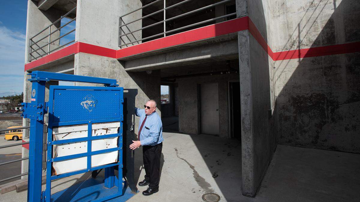 Ron Cripe, MJC’s director of the Regional Fire Training Center, shows a forced-entry prop used for training fire academy students and regional firefighters at the center in Modesto, Calif., Tuesday, March 7, 2023.