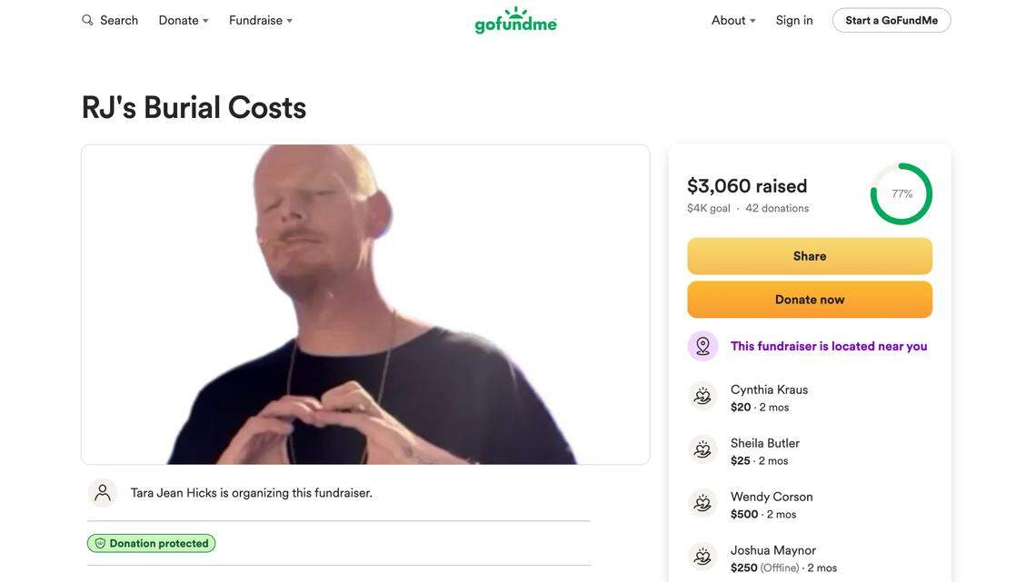 Gofundme page for Richard Bennett.