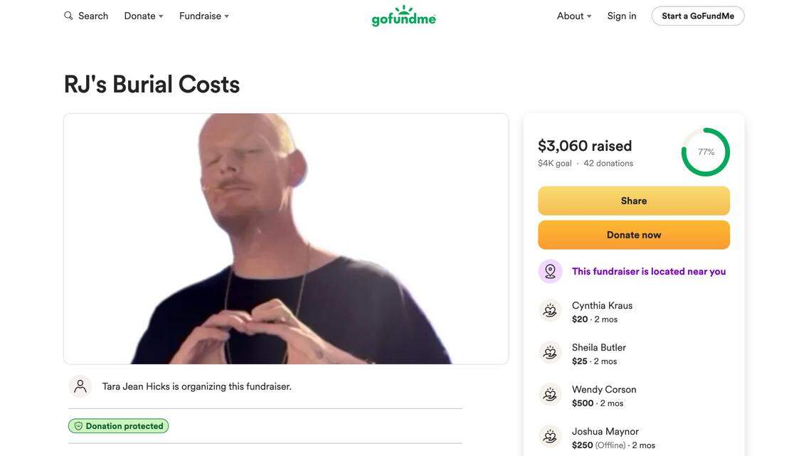 Gofundme page for Richard Bennett.