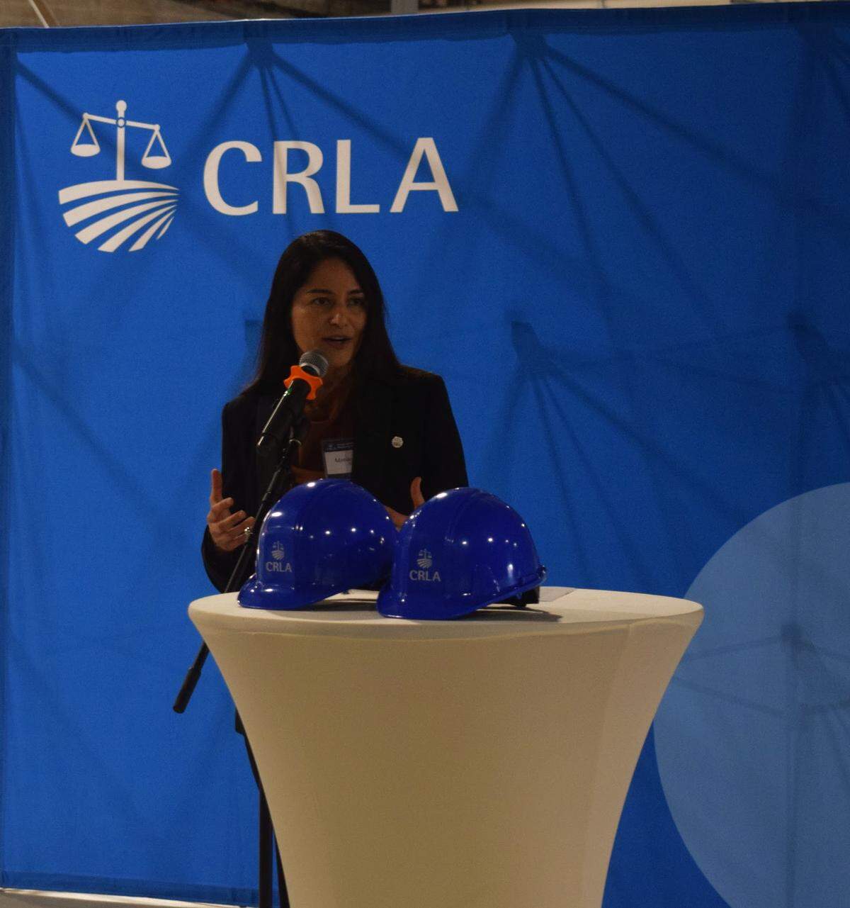 Marisol Aguilar, executive vice president and deputy chief executive officer of California Rural Legal Assistance, speaks at the groundbreaking ceremony for the new Modesto headquarters on June 6, 2025.
