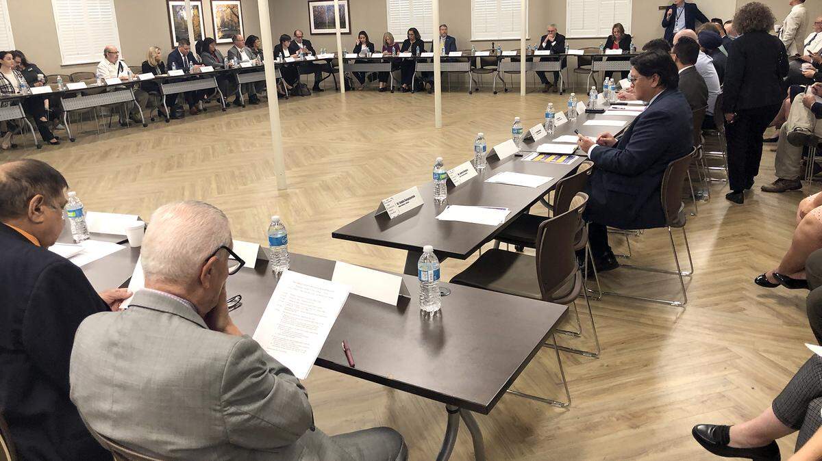 The San Joaquin Valley Coalition for Medical Education held a meeting Wednesday October 16, 2019 at the Doctor Medical Center conference center in Modesto, Calif. to discuss a medical school serving the Valley.