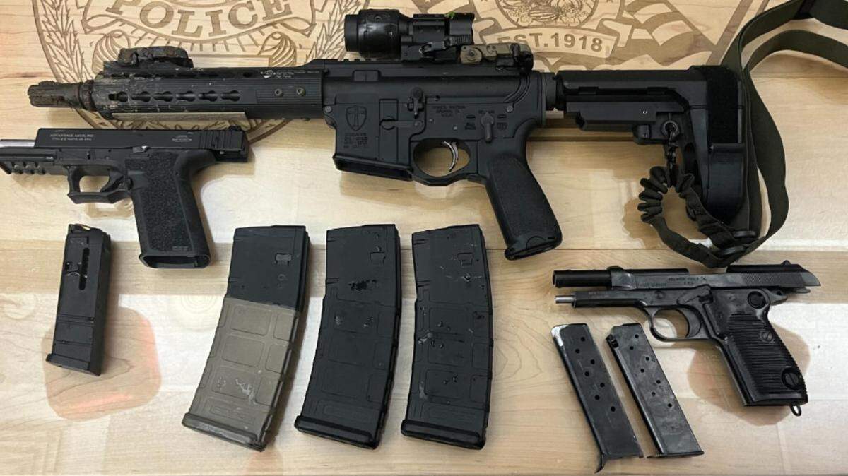 Weapons and ammunition seized by Ceres police on New Year’s Day 2026.