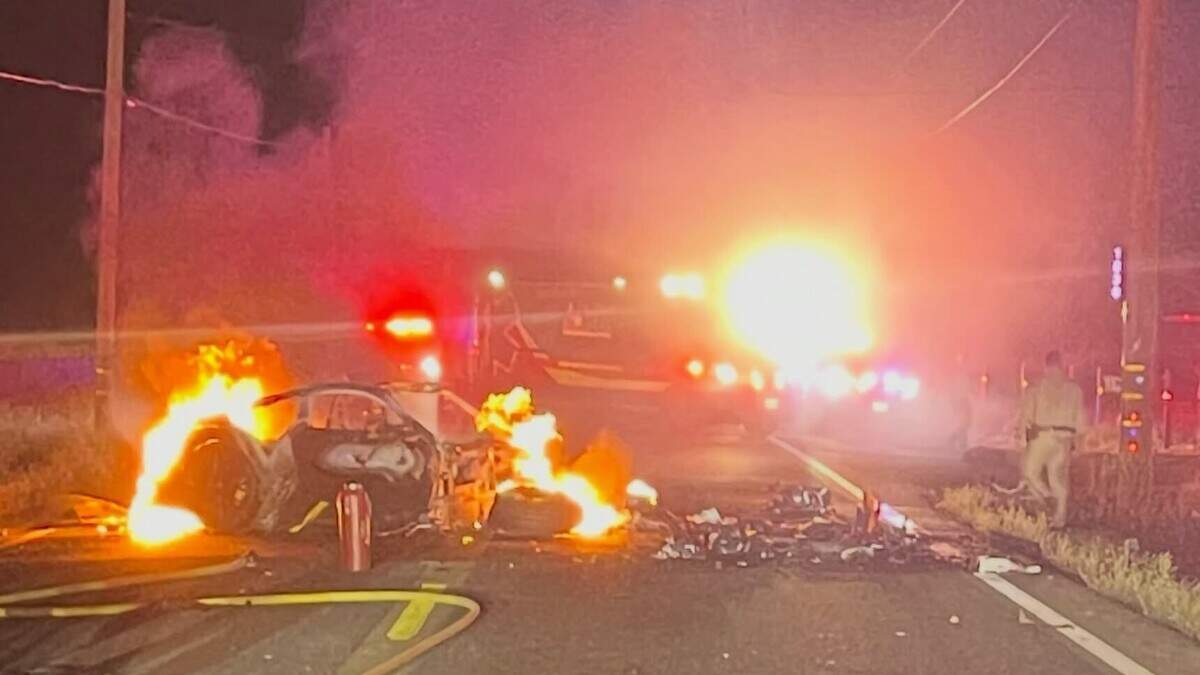 Scene of the fatal crash on Ladd Road north of Modesto on Saturday night, June 27.