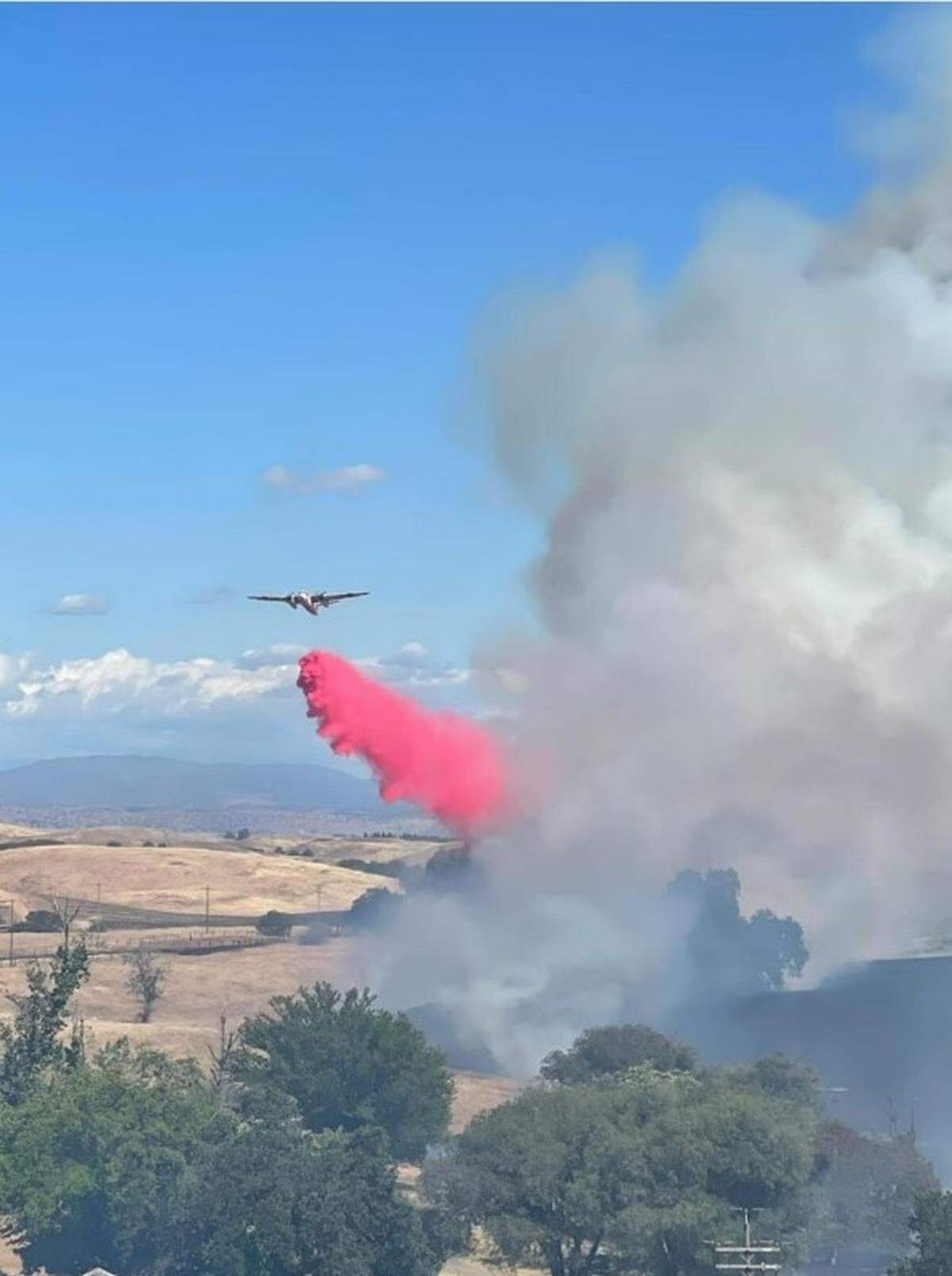 A fire at the Turlock Lake State Recreation Area on Wednesday, May 11, 2022, burned 55 acres and buildings and injured a firefighter, officials report.