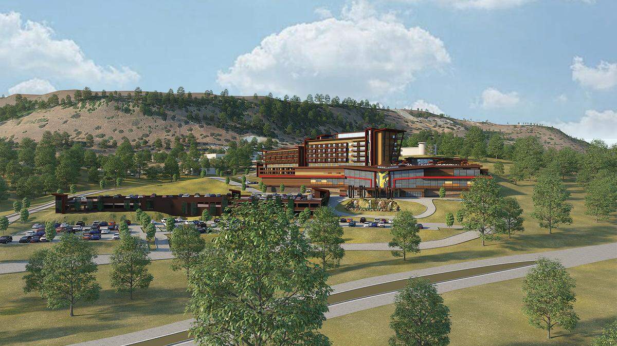 Design rendering of the new Chicken Ranch Casino & Resort in Jamestown, Calif. The Tuolumne County gaming center is adding a large hotel resort and conference center to its existing casino.
