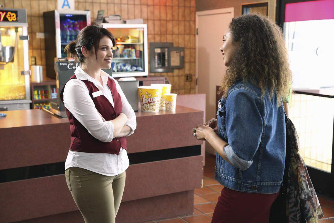 Modesto-raised actress Lindsay Pearce (left) is shown in a scene with series star Jessica Sula on the new Freeform (formerly ABC Family) series “Recovery Road.”