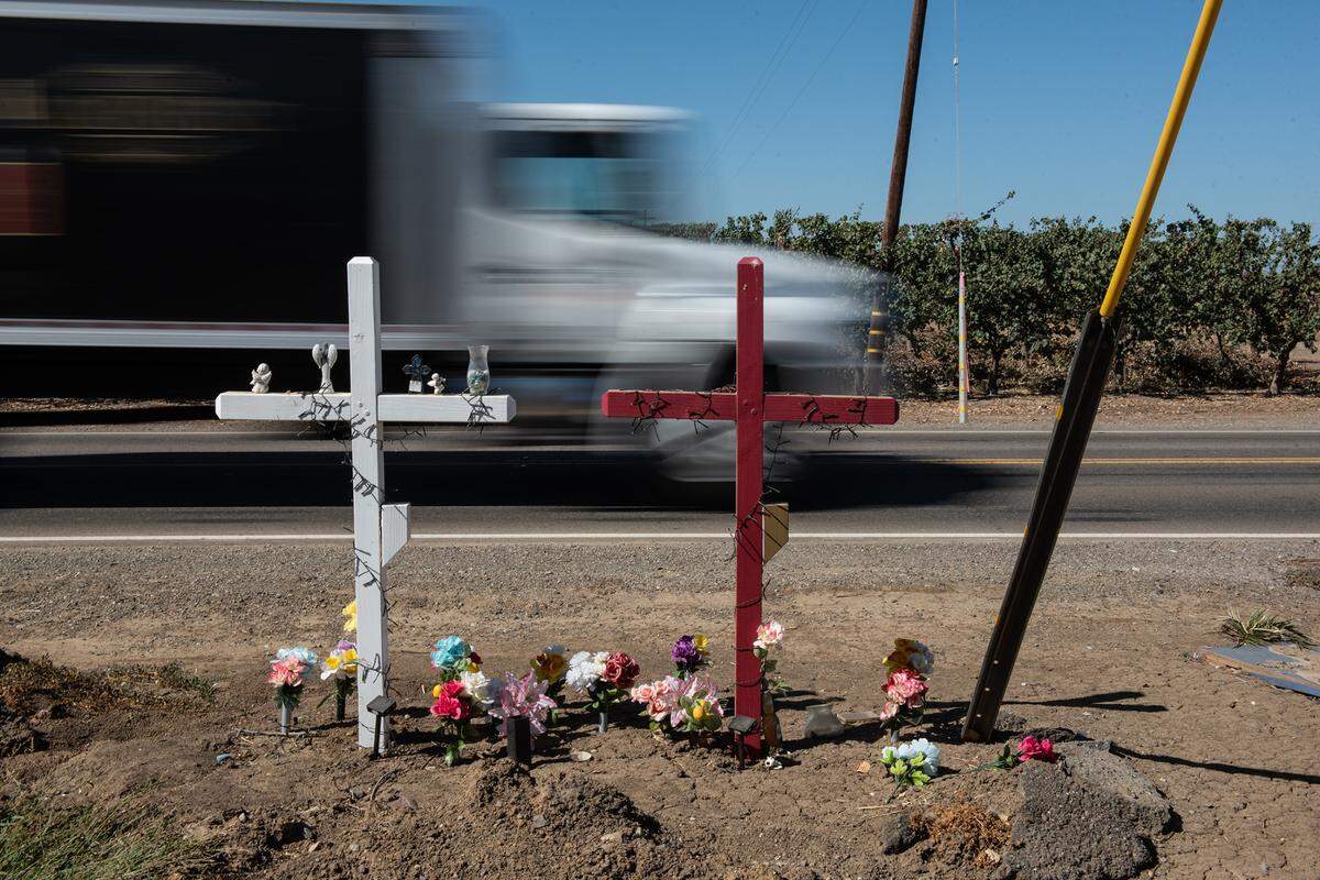 Road Memorial on Howard Road in Westley, Calif., on August 24, 2022.
