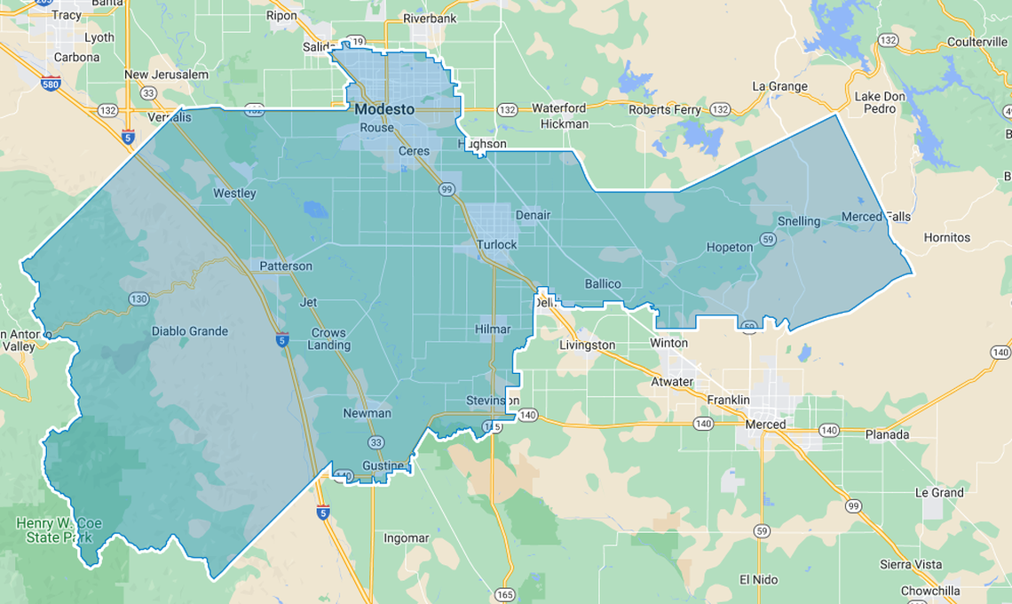 Assembly District 22 includes parts of Stanislaus and Merced counties.