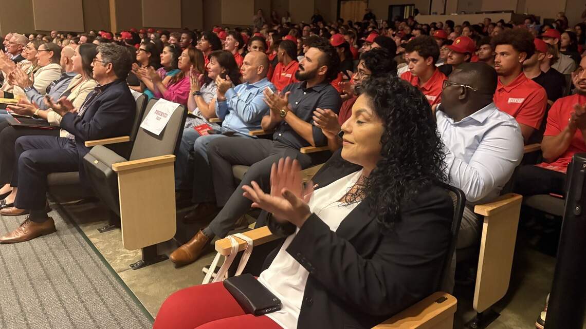Stan State president’s fall address trumpets growth, as unions protest on campus