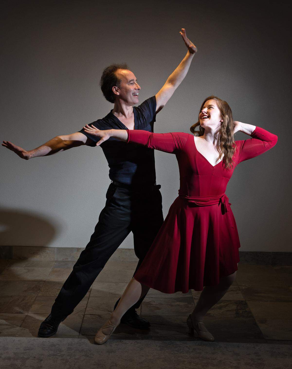 Rene Daveluy, left, and Maggie Sniffen, will dance as Zach and Cassie in Modesto Performing Arts’ production of “A Chorus Line.”