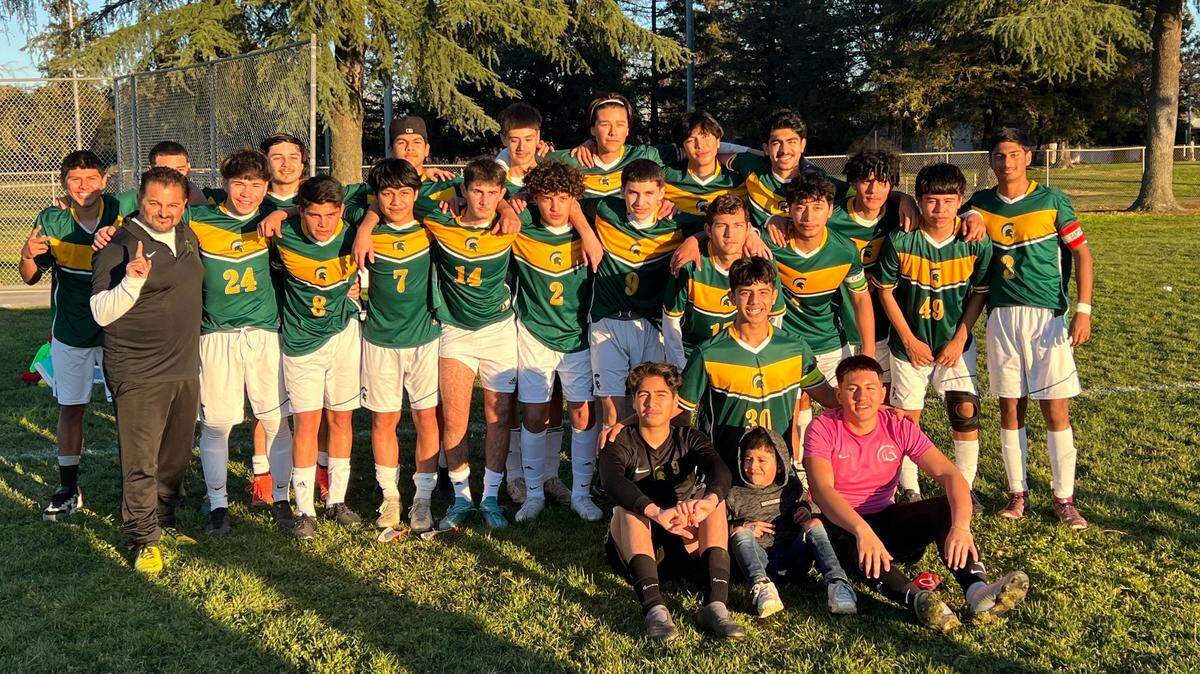 The Davis High boys soccer team beat Ceres 6-0 to claim a share of the Western Athletic Conference title on Monday, February 6, 2023. It is the Spartans’ first league title since 1993.
