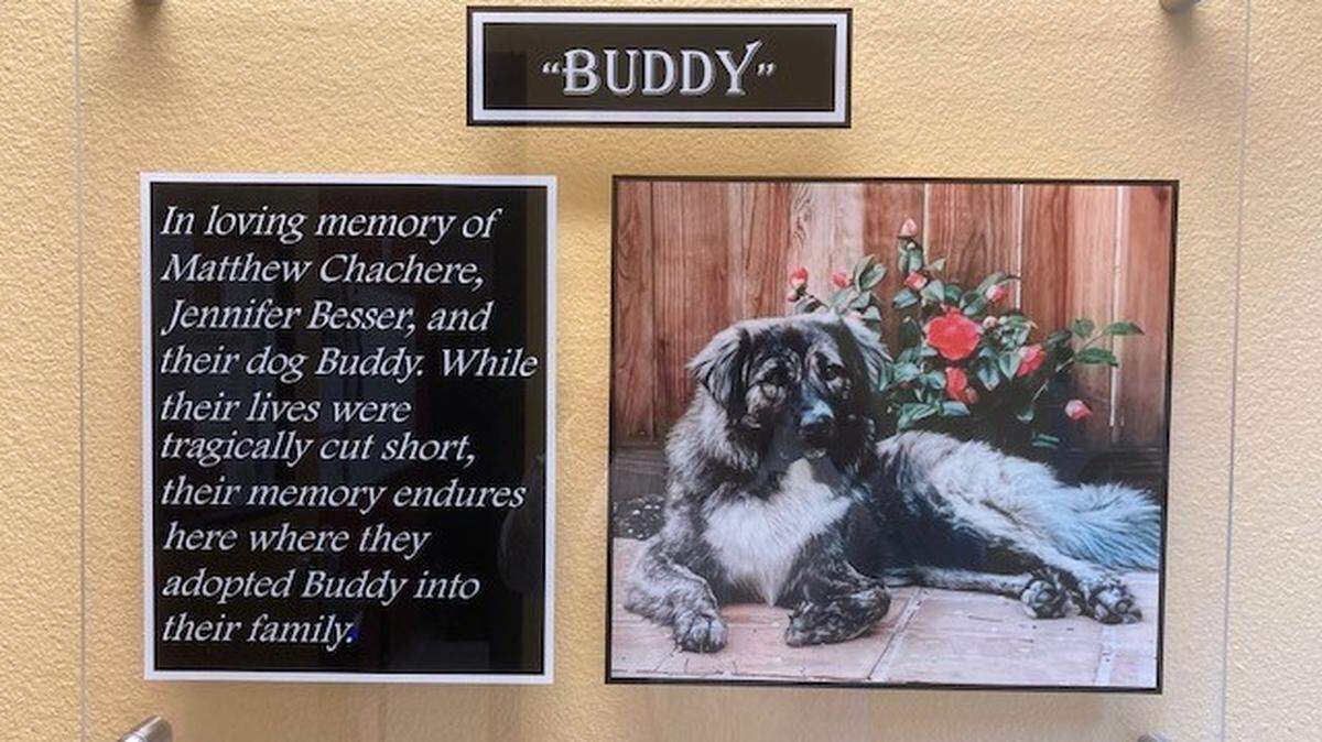 An adoption bonding room at the Stanislaus Animal Services Agency has been dedicated to Matthew Chachere and Jennifer Besser, who were fatally struck by a vehicle while walking their dog.