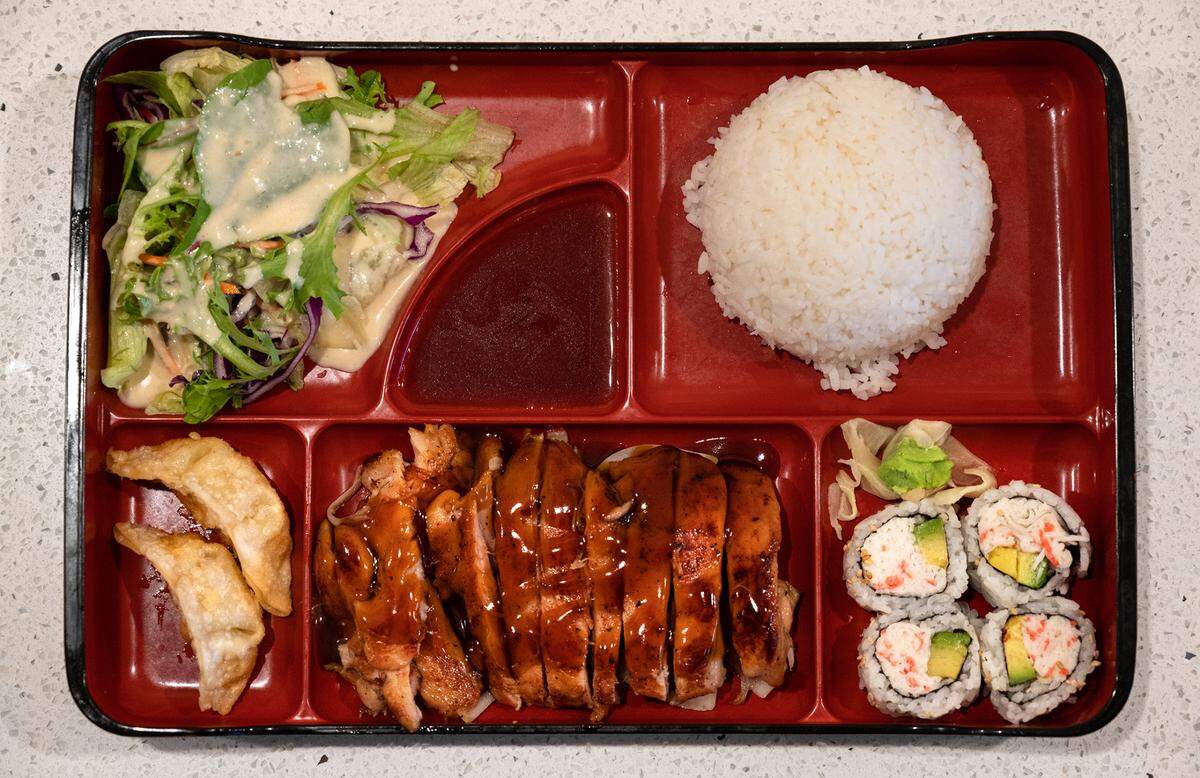 Teriyaki chicken bento box at Okawa Sushi & Grill on Oakdale Road in Modesto, Calif., Thursday, September 29, 2022.