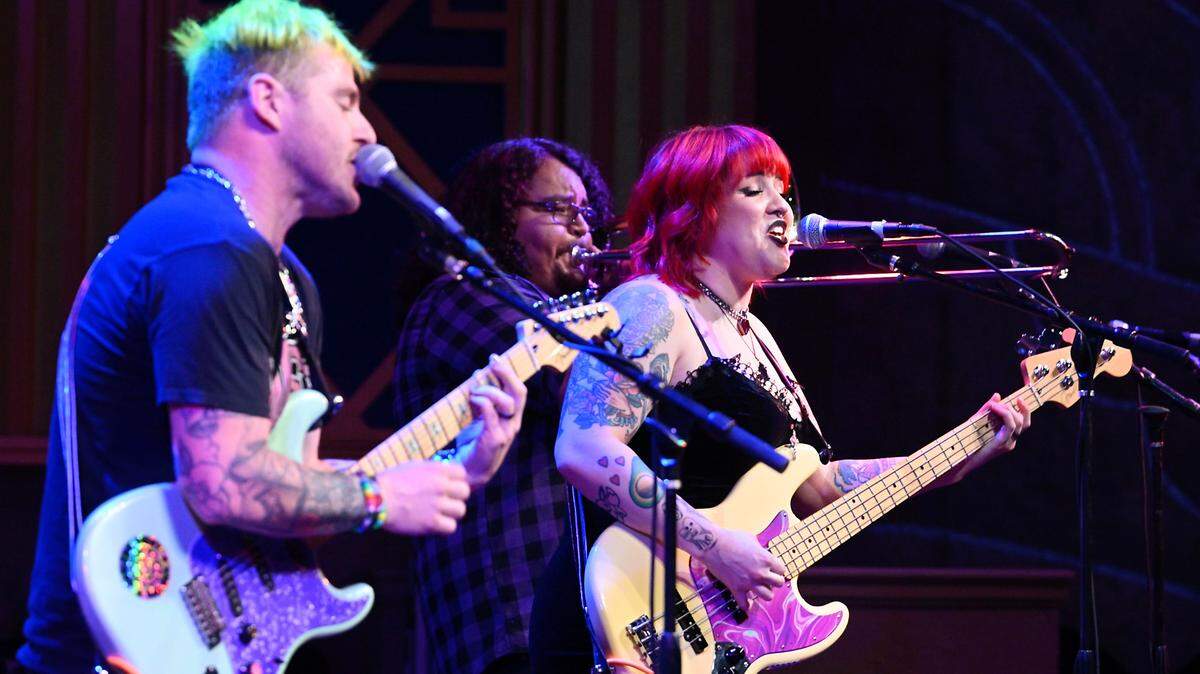 Horizon Point performs during the Modesto Area Music Association awards at the State Theatre in Modesto, Calif., Tuesday, Oct. 17, 2023. The band was awarded best punk band.