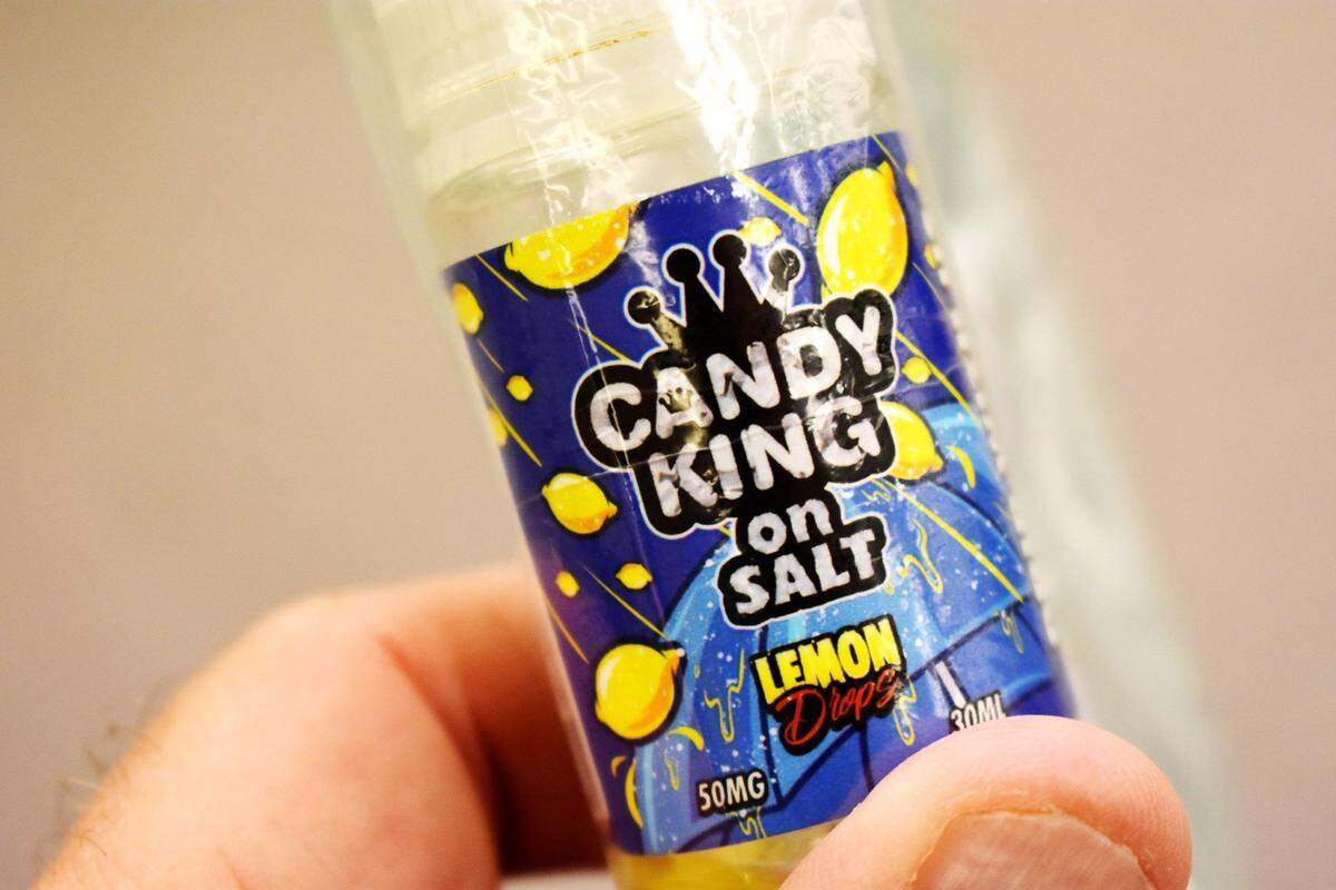 Candy King brand of nicotine salt vape juice.