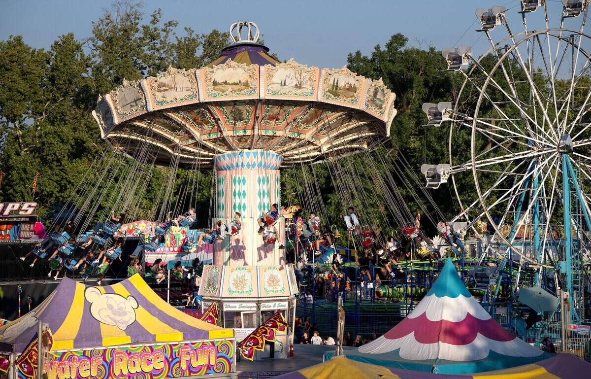 Rides in the midway at the 2025 Stanislaus County Fair.