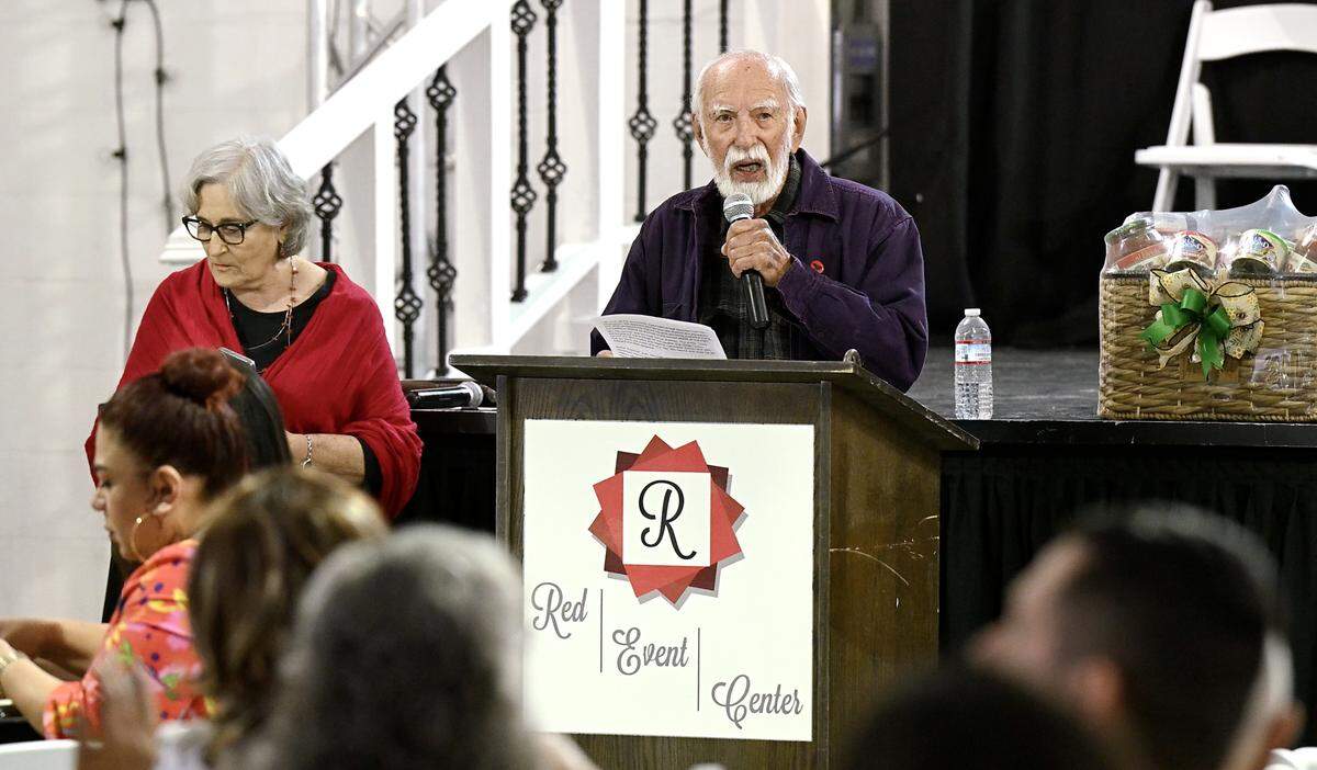 Eduardo Hernández Chávez speaks during the first Si Se Puede Luncheon, held at the Red Event Center in Modesto on Monday, March 30, 2026. 