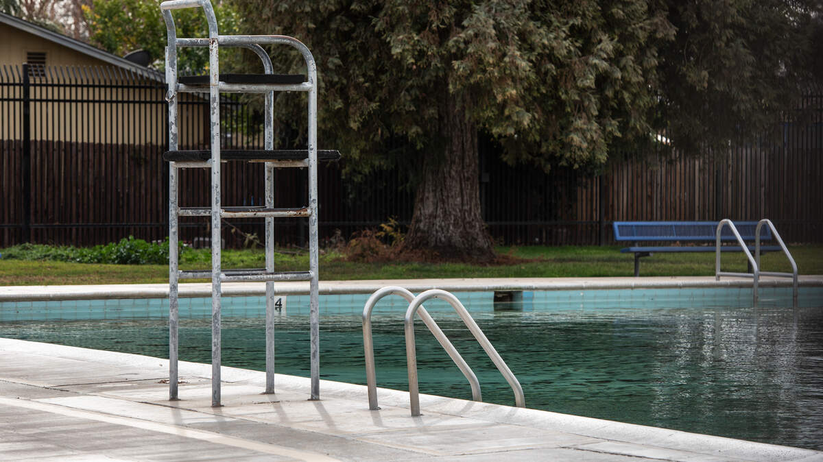 Columbia pool and splash pad at Columbia Park in Turlock, Calif., on Tuesday, Jan. 26, 2021.