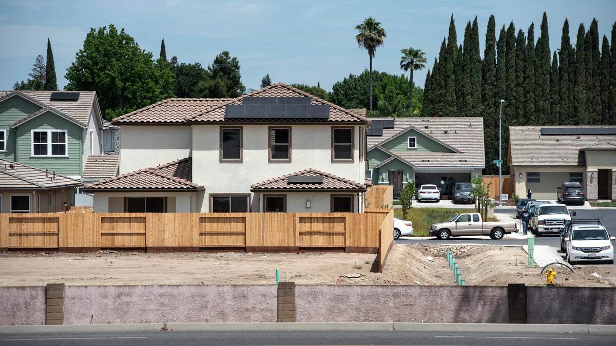New housing behind the Vintage Faire Mall in Modesto, Calif., on Thursday, June 18, 2020.