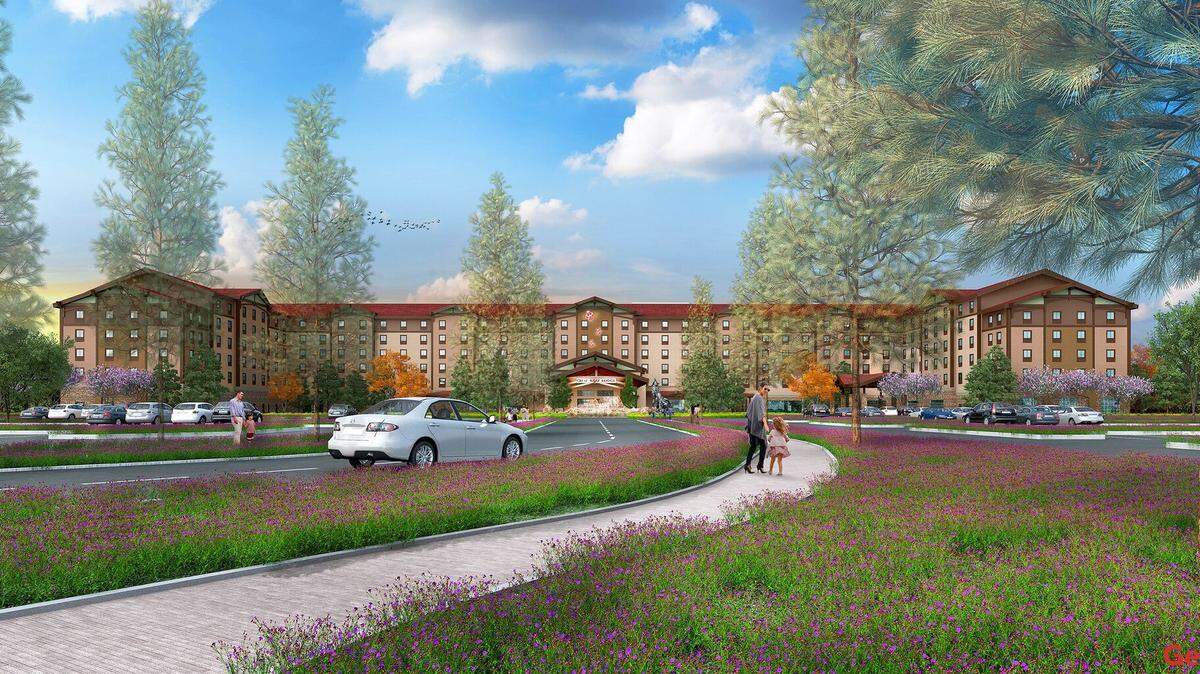Rendering of the design for the new Great Wolf Lodge resort and waterpark coming to Manteca.