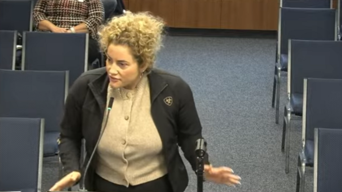 Kelley Coelho speaks during public comment at the Turlock Unified School District board meeting on Nov. 4, 2025 about her daughter’s alleged sexual assault.