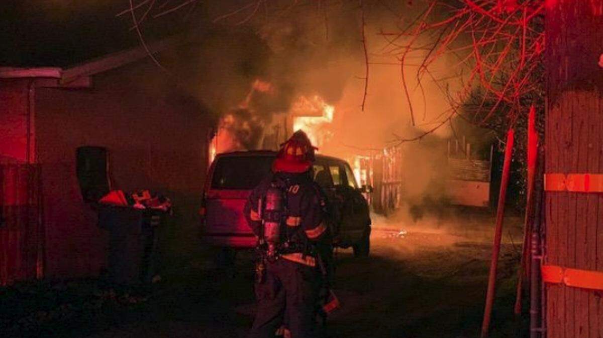 Early morning fire today February 1, 2019 at a duplex on the 200 block of S. Washington Street in Modesto, Calif. Companies operated in the offensive mode containing the fire in two units. The Red Cross provided assistance to 4 adults.