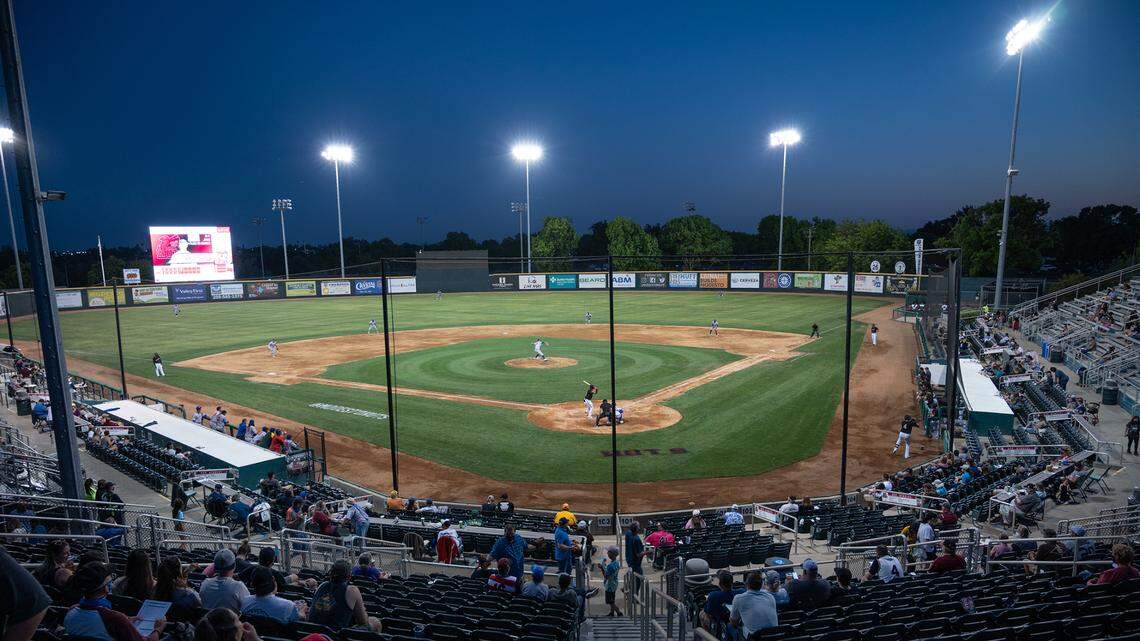A crowd of about 800 attended opening day of the Modesto Nuts season at John Thurman Field in Modesto, Calif., on Tuesday, May 4, 2021.
