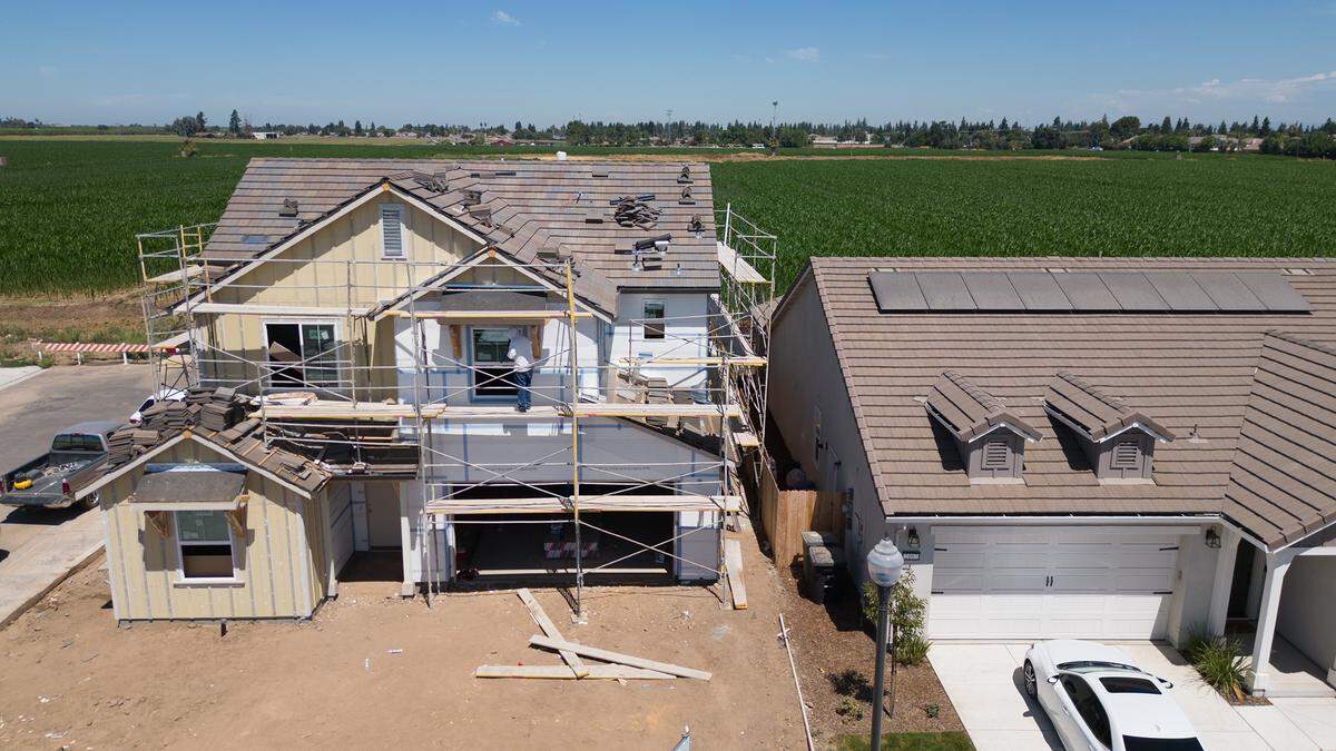 Crossroads West housing development in Riverbank, Calif., Wednesday, August 16, 2023.