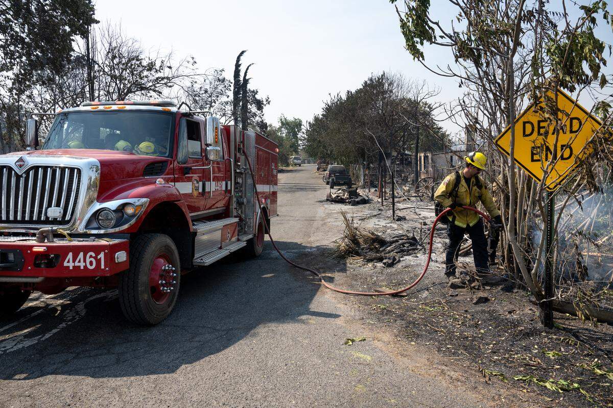 Aftermath shows historical buildings and homes were destroyed by fire in Chinese Camp, the fire started Tuesday night, Sept. 2. Photographed, Wednesday, Sept. 3, 2025.