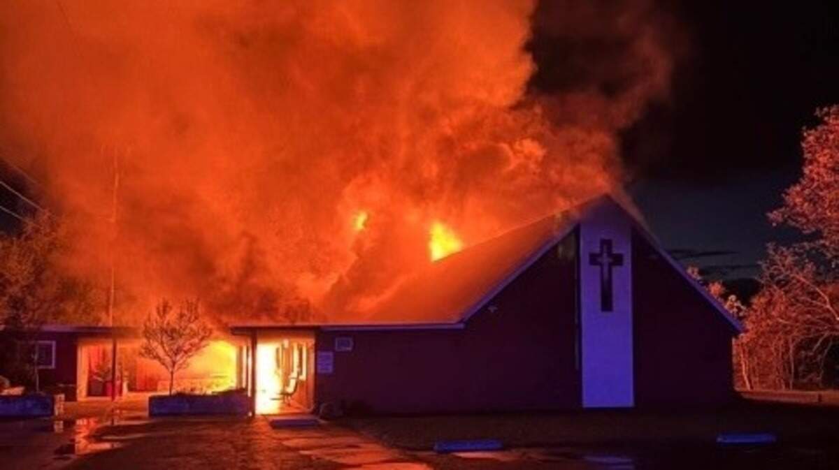 A 23-year-old man reportedly acting strangely at the scene of a fire at The Journey Church in Sonora on Saturday night, March 19, 2022, was arrested by CalFire investigators on suspicion of arson and burglary.