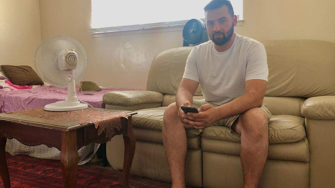 Sayed Amirir, 31, poses for a photo after sharing his long journey to the U.S. once fleeing Taliban rule in Afghanistan.