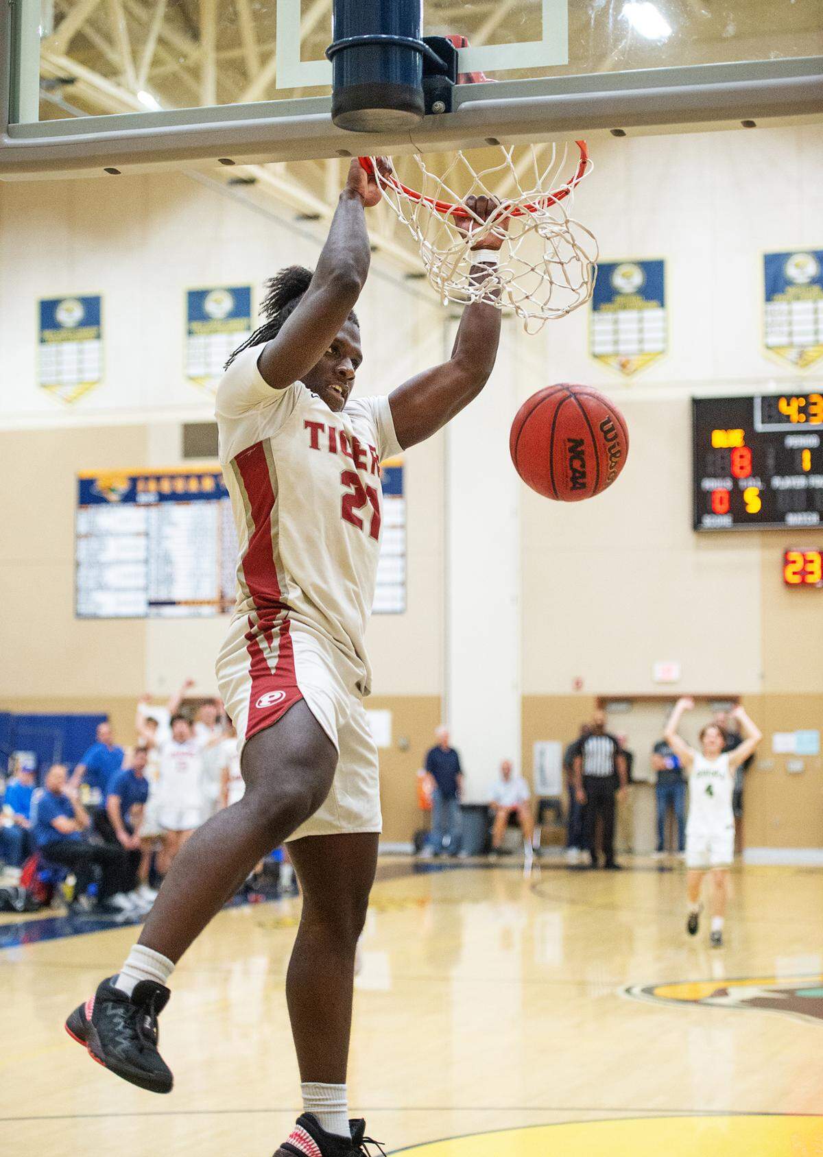 Pattersons Precious Nnaji dunks the ball during the Six-County Senior All-Star Basketball Game at Gregori High School in Salida, Friday, May 6, 2022.