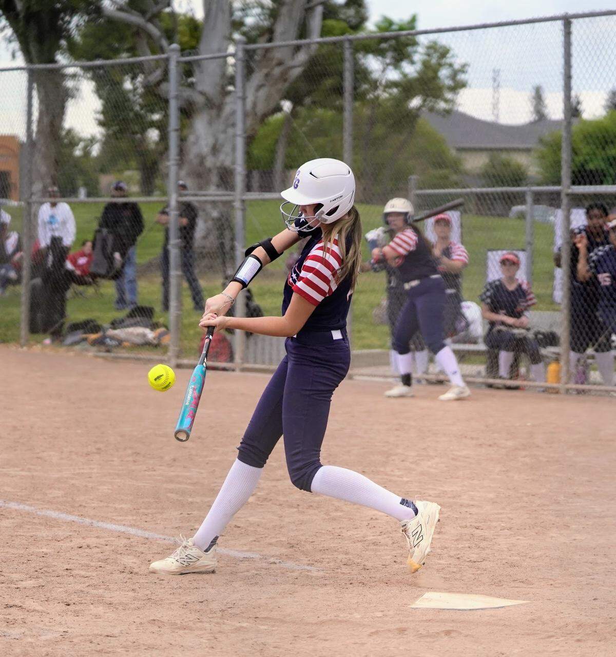 Beyer’s Jordyn Lish hits a single during a Western Athletic Conference game against Livingston at Beyer Community Park on Friday, April 25, 2025.