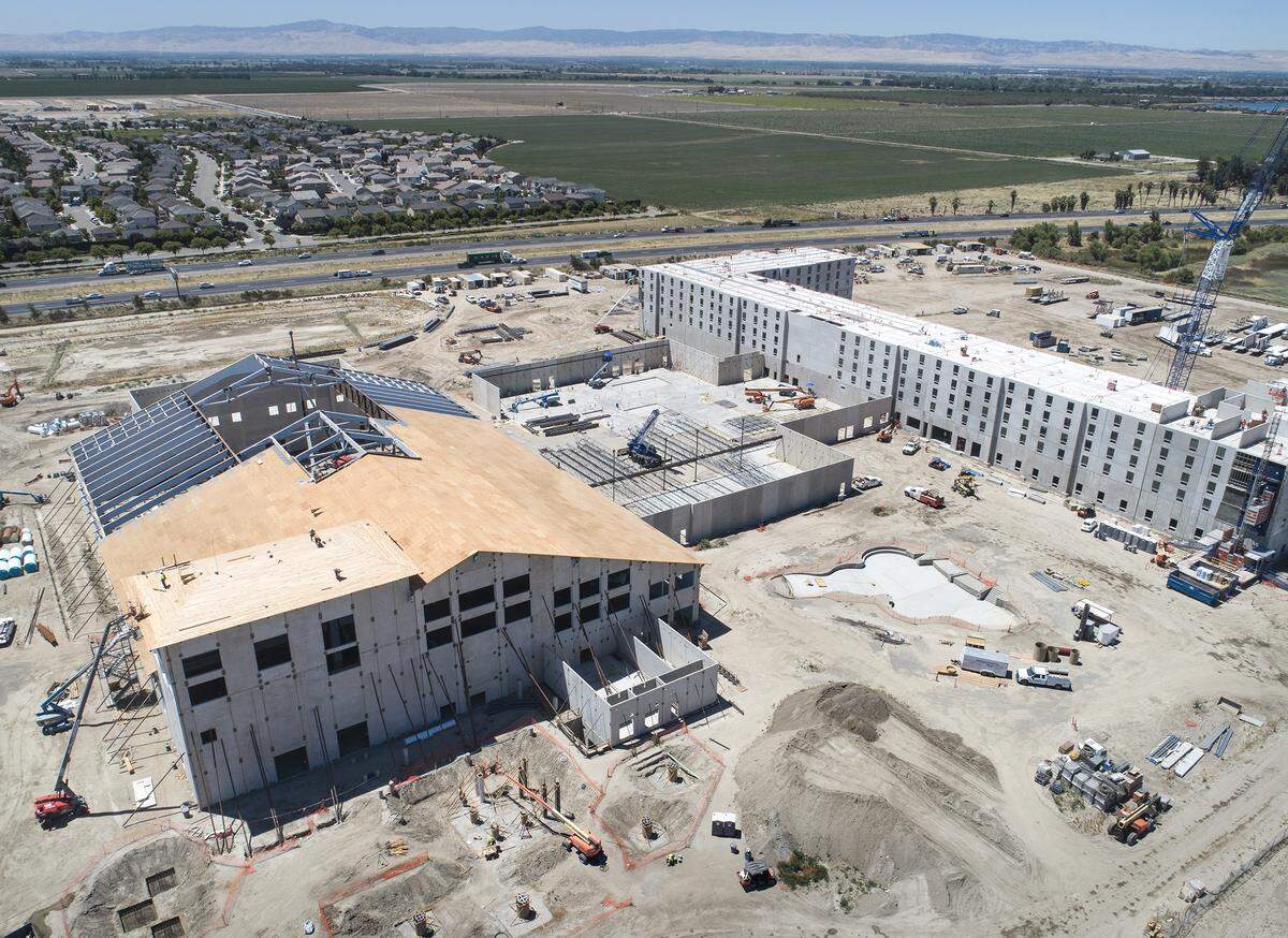Construction at the Great Wolf Lodge Resort in Manteca, Calif., Thursday, July 11, 2019.