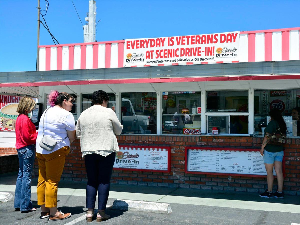 The lunch crowd at Scenic Drive In in Modesto, Calif. is pictured Thursday June 6, 2019.