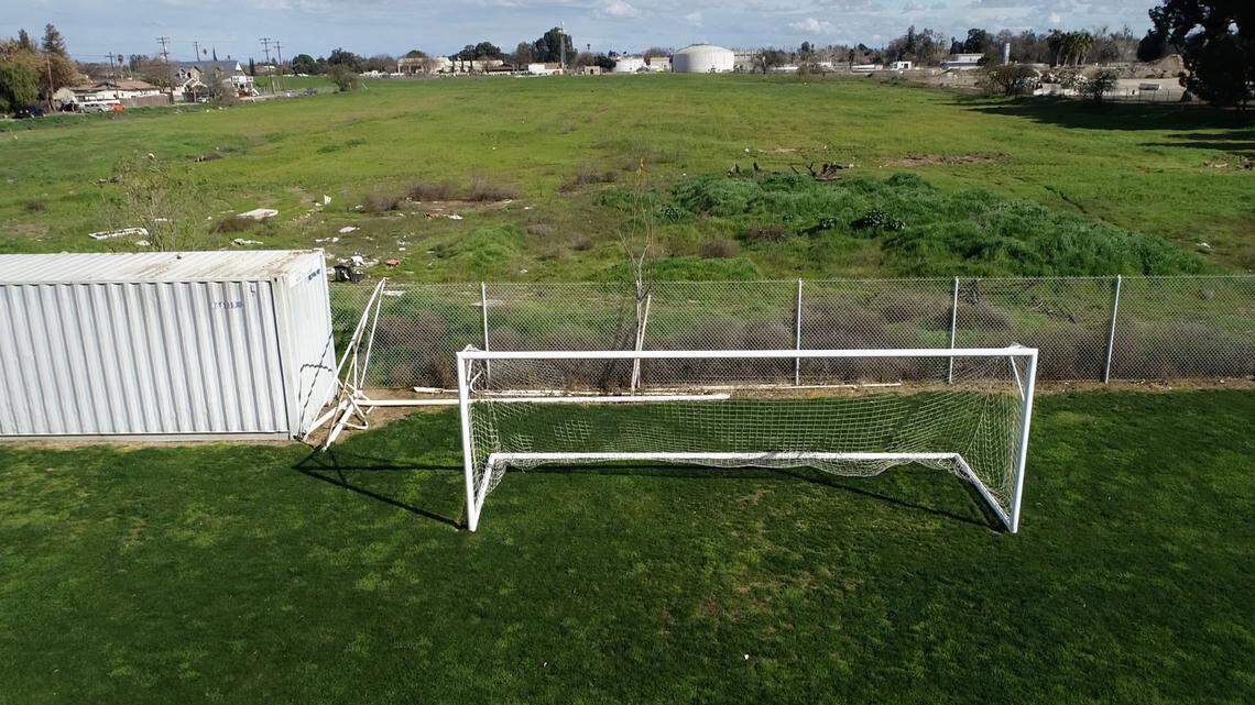 The city of Modesto received a $1 million state grant to build soccer fields and a parking lot along John St next to two existing fields in west Modesto, Calif. Photographed Saturday, Feb. 11, 2023.