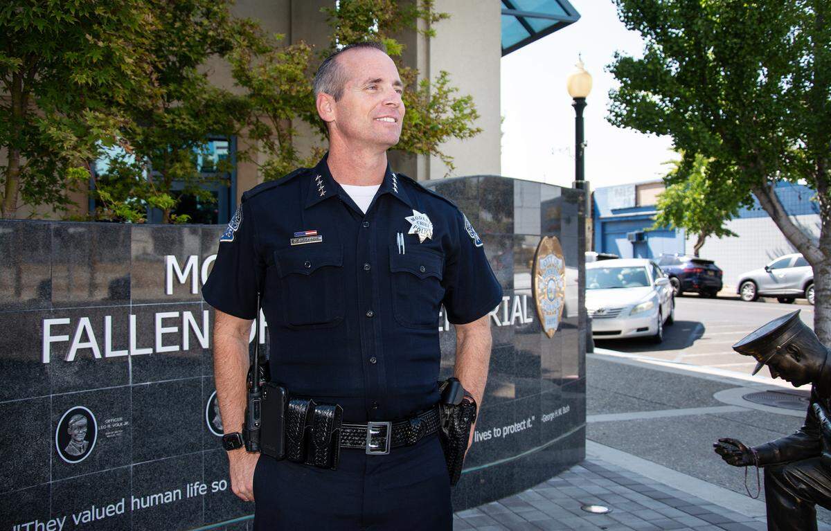 Modesto Police Chief Brandon Gillespie in August 2021.