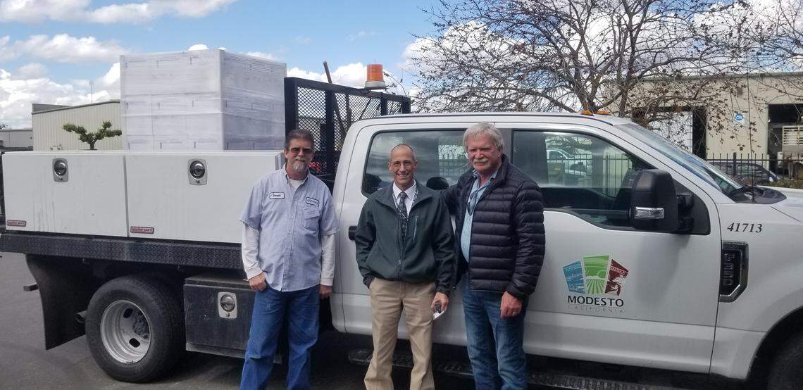 Modesto, Calif. company Enviro Tech Chemical Services donated a pallet of its hand sanitizer to the City of Modesto to help fight the coronavirus outbreak.
