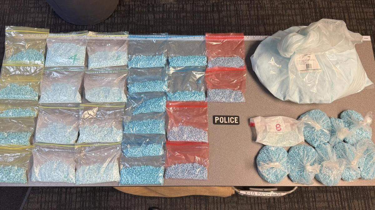 Investigators seized more than 10 pounds of M30 fentanyl pills and over 11 pounds of chemical powder used in their illicit production.