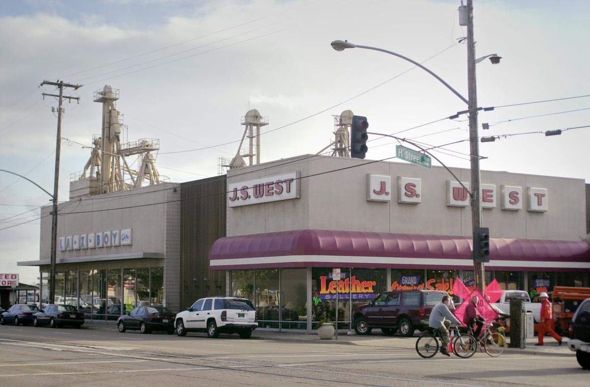 The JS West Co. at the corner of Ninth and H streets.