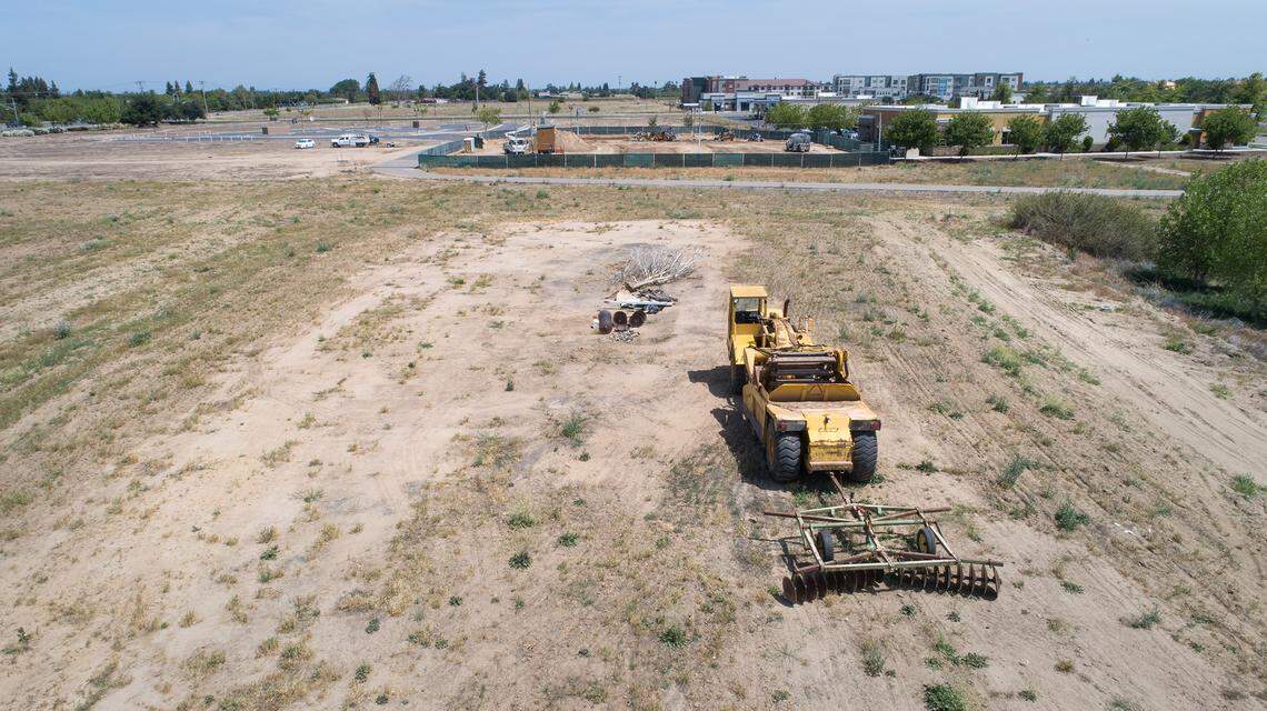 Site of The Hamptons Apartments development on Healthcare Way in Modesto, Calif., on Wednesday, April 27, 2022.