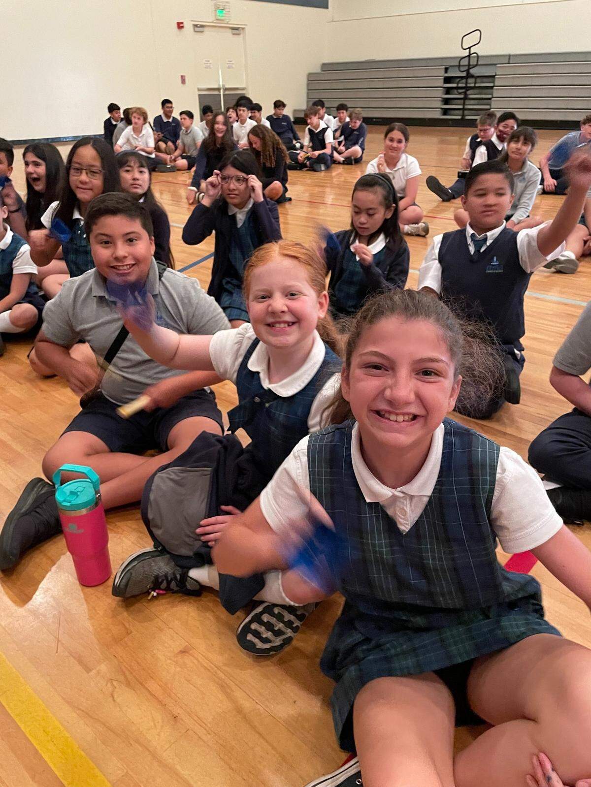 Children at Our Lady of Fatima School on Granger Avenue in Modesto literally ring in, with bells, the election Monday, May 8, of the first pope from the United States.