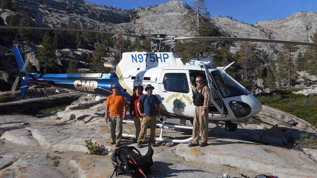 A California Highway Patrol helicopter crew found three Indiana backpackers on July 18, 2019, after they got lost in the Emigrant Wilderness of the Stanislaus National Forest.