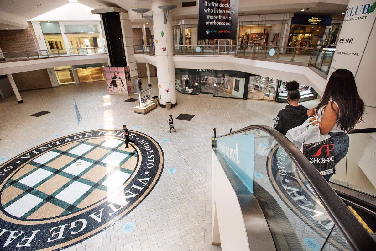 Stores have reopened at Vintage Faire Mall in Modesto, Calif., on Tuesday Sept. 1, 2020. Vintage Faire Mall has reopened from its coronavirus closure.