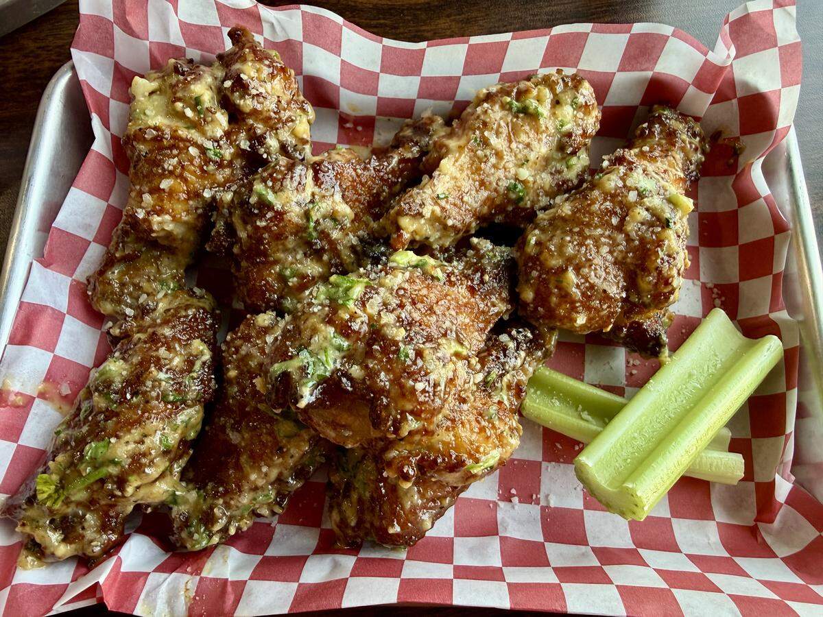 Garlic Parmesan wings from Sure Fire Pizza in Modesto