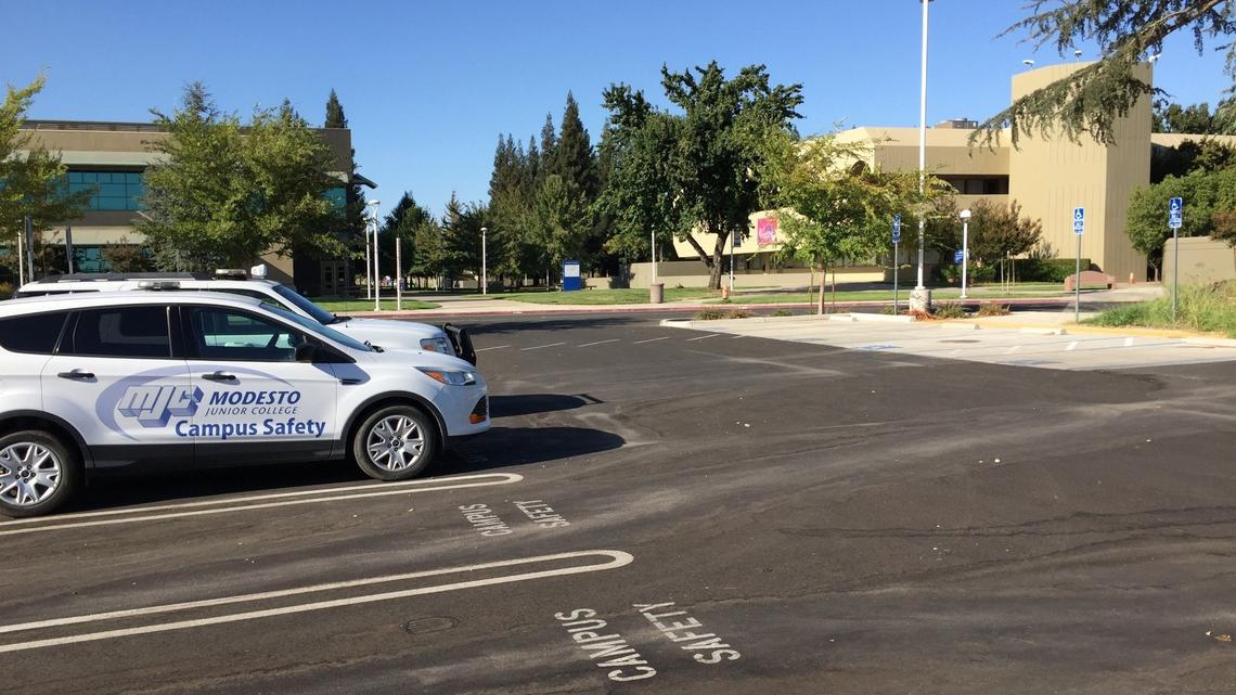 Modesto Junior College’s west campus is empty after being evacuated Friday afternoon, Sept. 10, 2021.